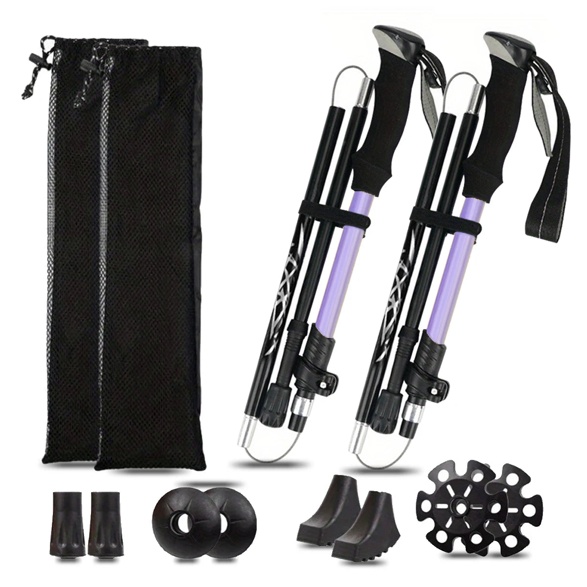 Ultralight 5-Section Folding Aluminum Trekking Pole for Hiking