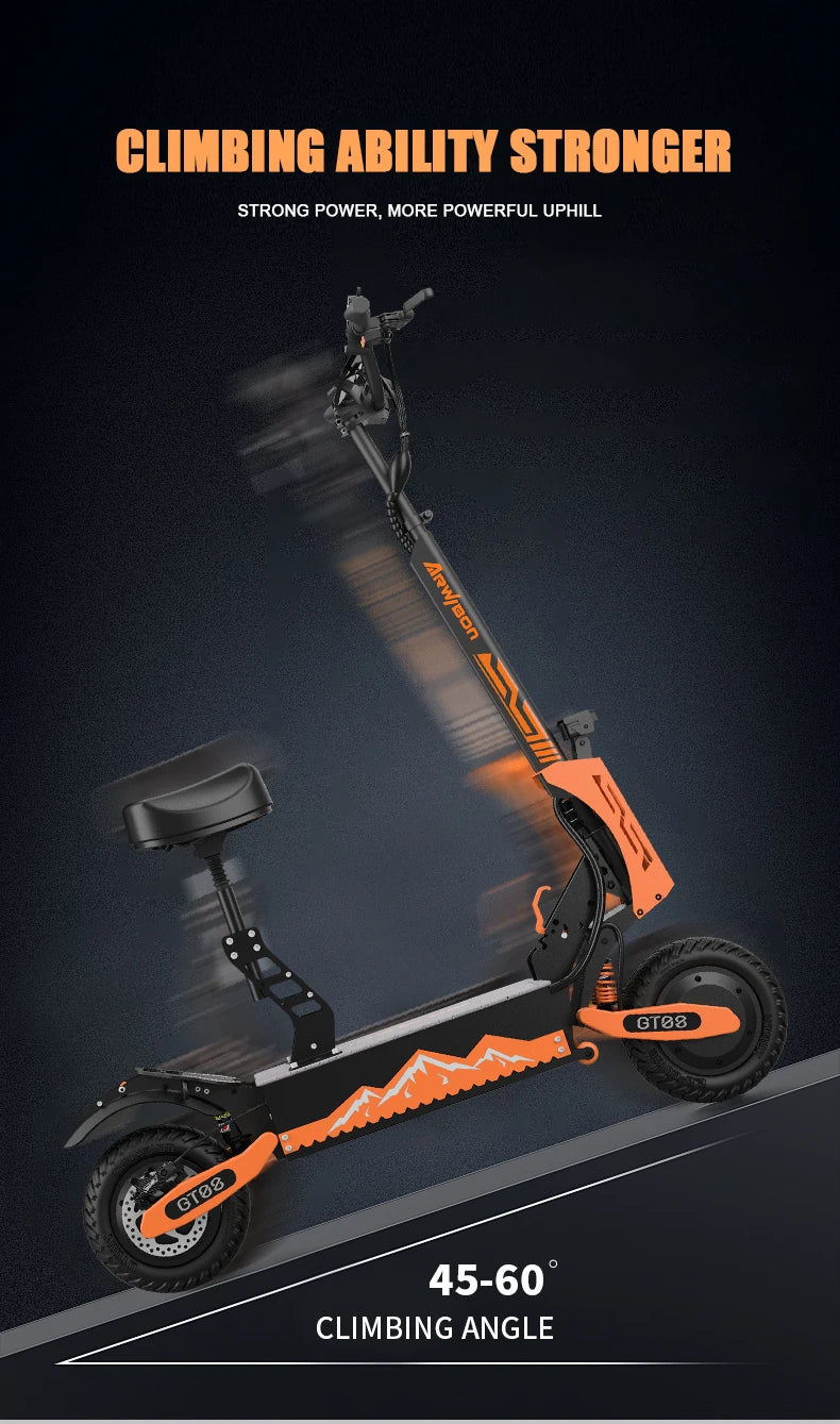 Arwibon GT08 Electric Scooter 5600W Motor 46 MPH