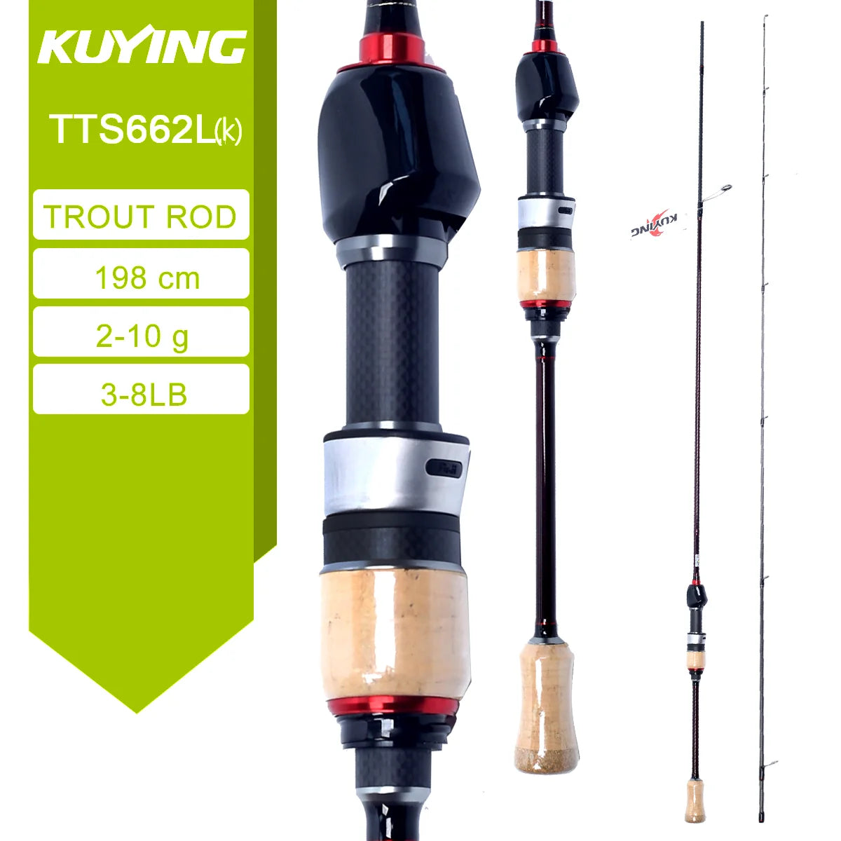 Kuying Teton Carbon Fishing Rod Casting Spinning Lure River Stream