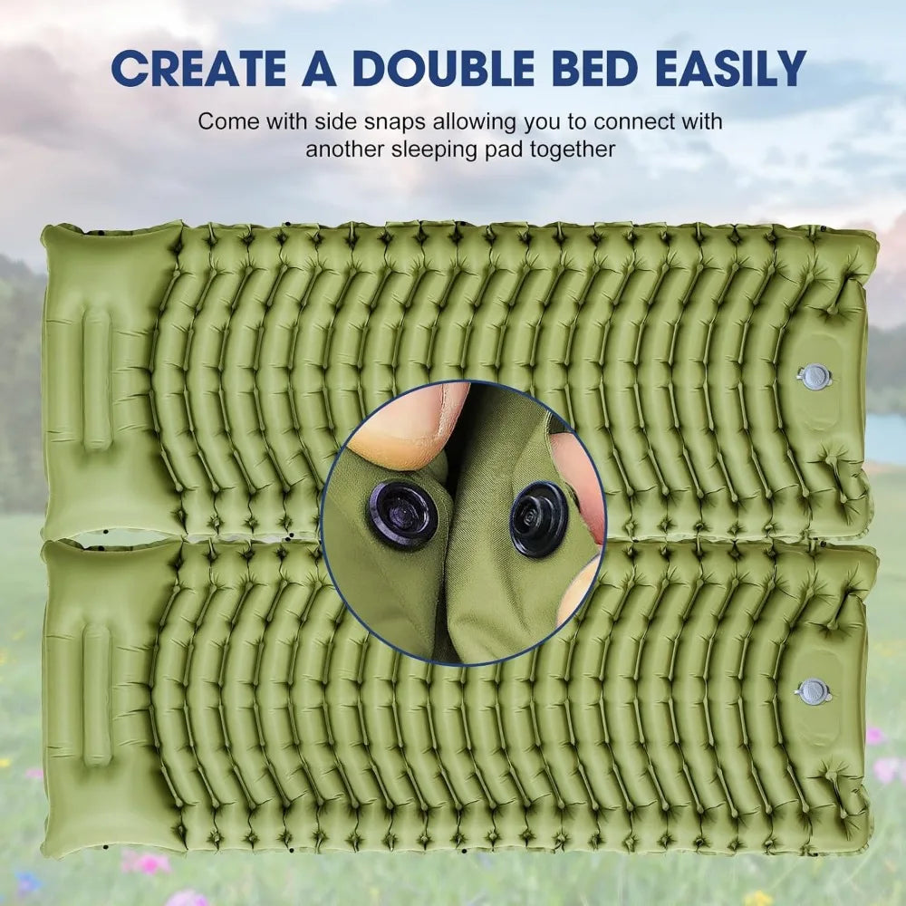 NBVCX Ultralight Inflatable Sleeping Pad With Built In Pillow