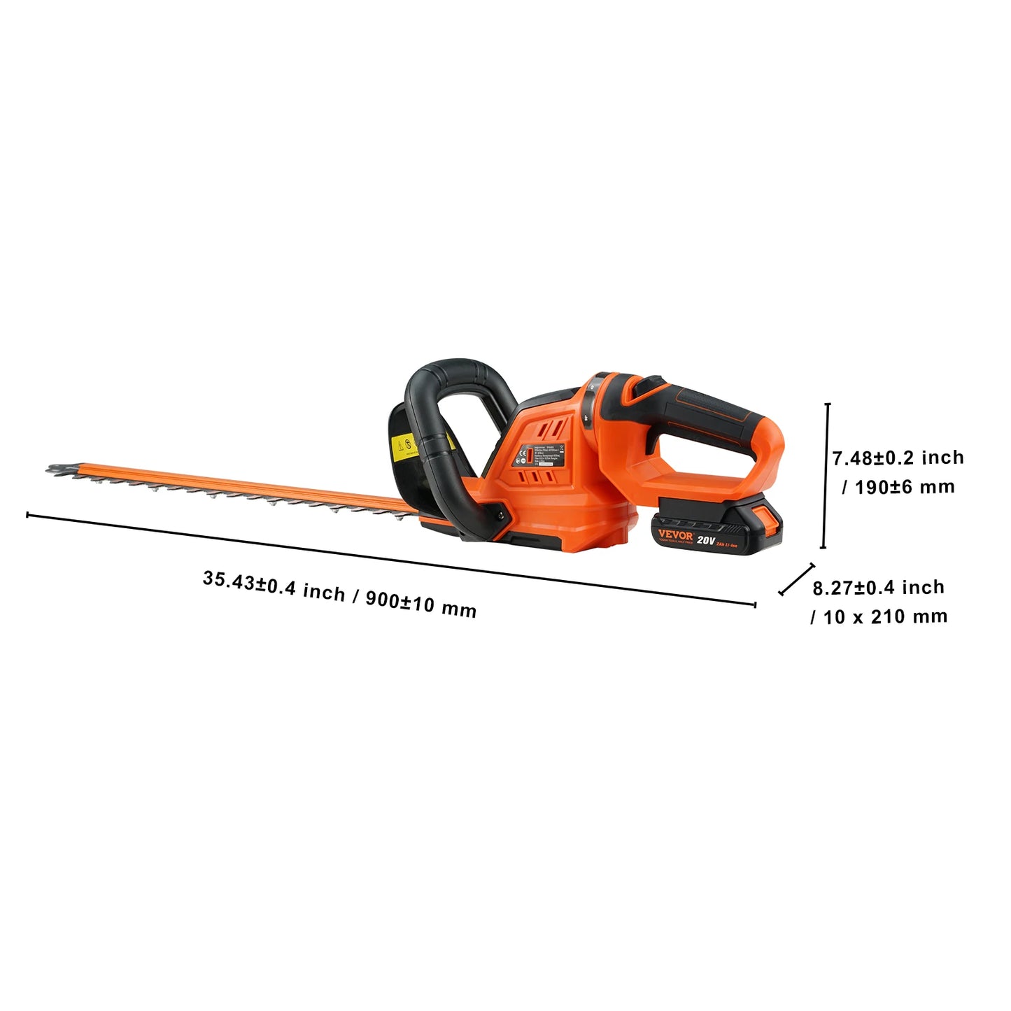 SucceBuy 20V Cordless Hedge Trimmer Kit With Double-Edged Blade