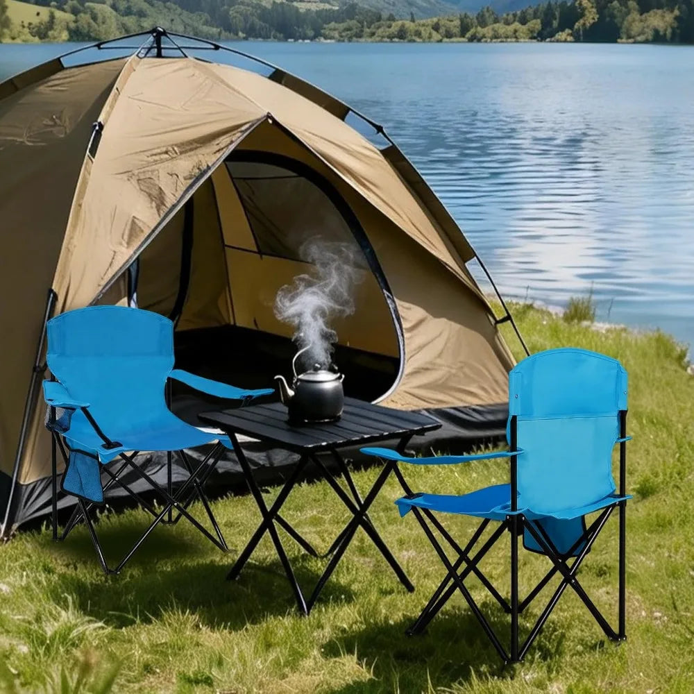 NBVCX Lightweight Folding Camp Chair High Back Cup Holder 300lbs