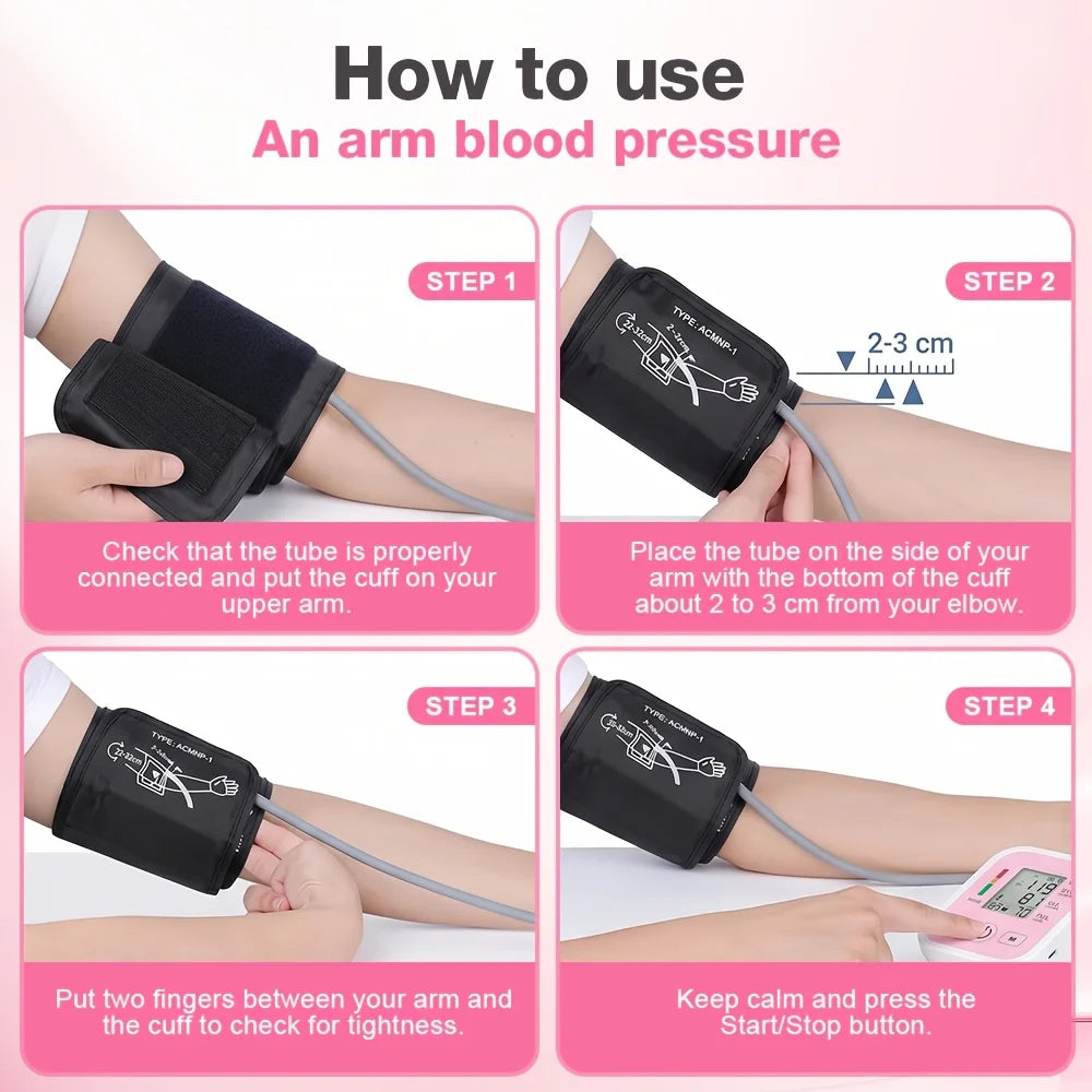 Upper Arm Blood Pressure Monitor With Digital Heart Rate LCD