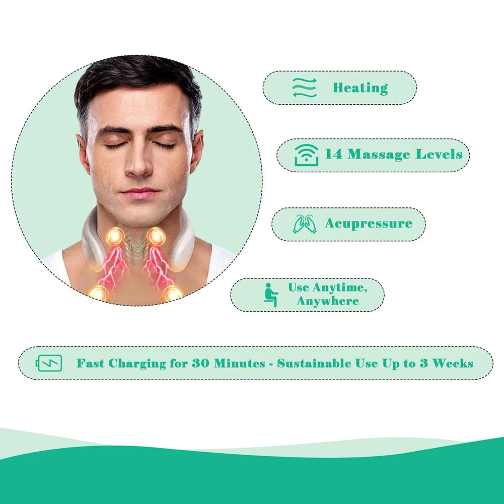 Portable 4 Head Back Massager USB Rechargeable Device