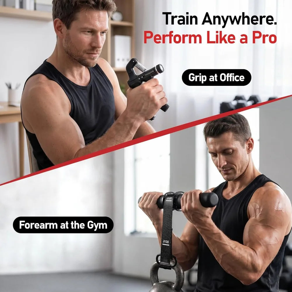 Wrist Roller And Grip Trainer Set For Forearm Strength