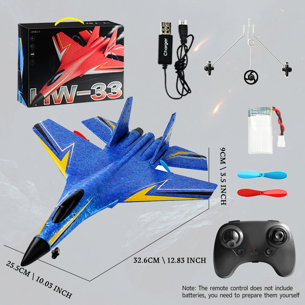 HW33 RC Fighter Jet Toy Fixed-Wing With 6-Axis Gyroscope