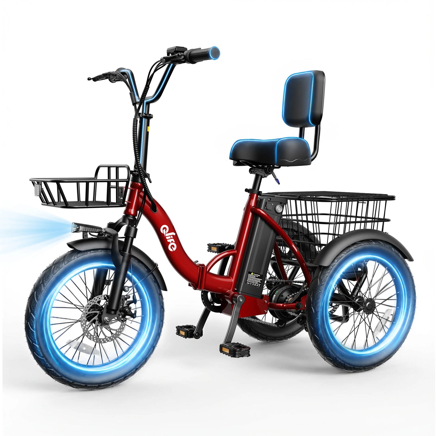 Qlife Triker 2.0 Folding Electric Trike With 1200W Motor