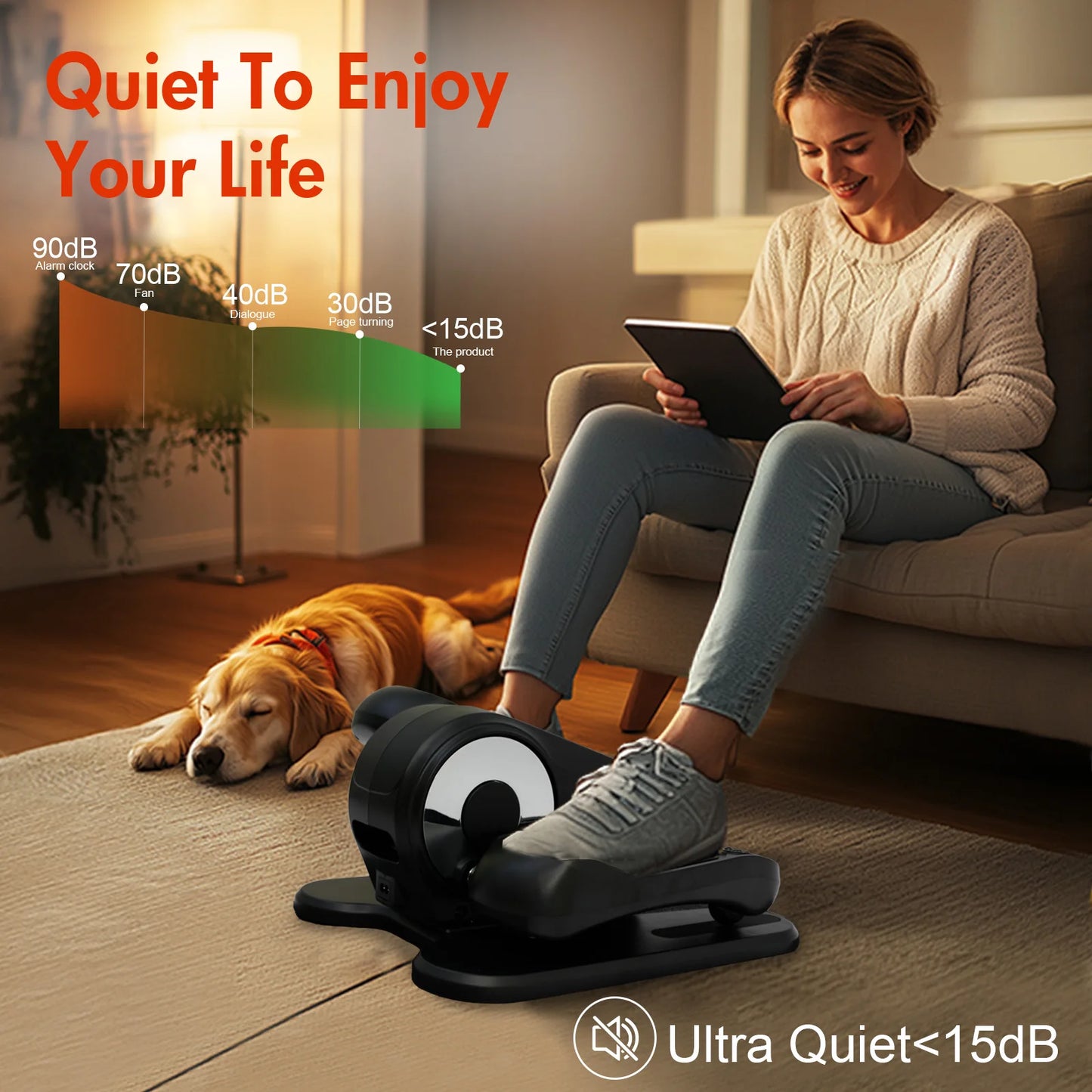 Gamewiu Under Desk Elliptical Mini Leg Exerciser With Remote