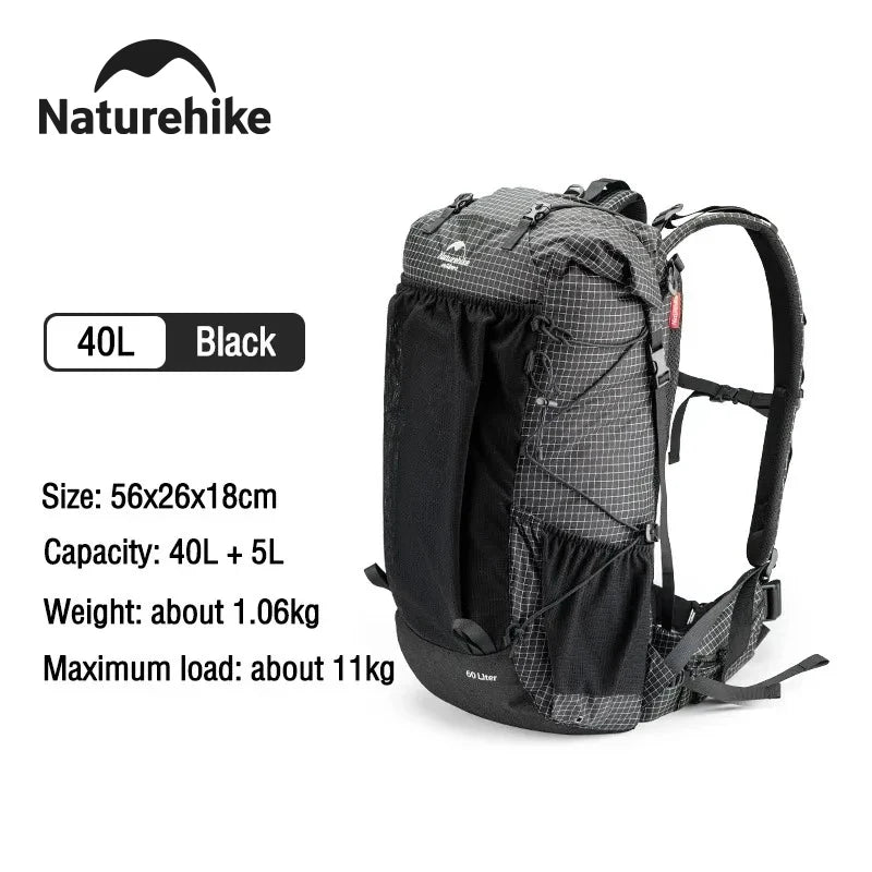 Naturehike 60 Plus 5L Waterproof Mountain Hiking Backpack With Rain Cover