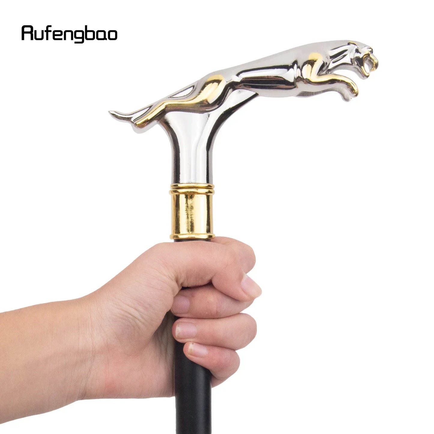 Rufengbao Walking Stick White Golden Leopard Cane