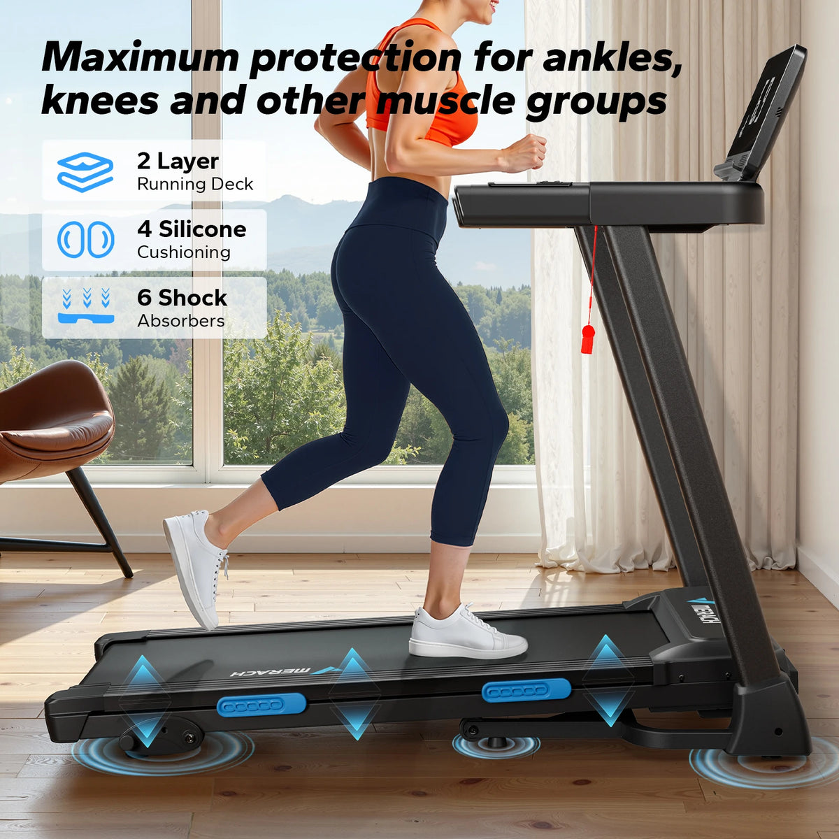 MERACH Foldable Treadmill T12 With Incline And Double Deck