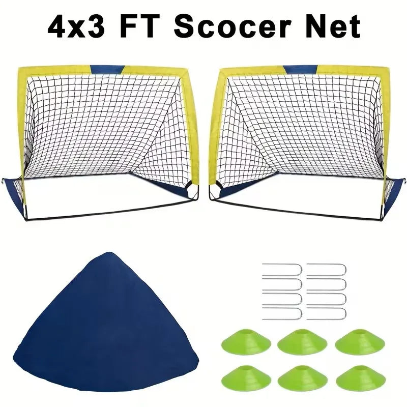 Portable Soccer Goals Two Pack For Backyard And Indoor Play