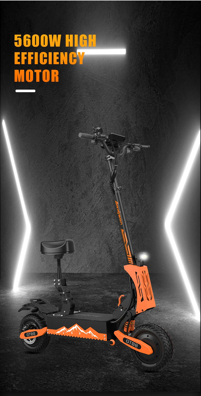 Arwibon GT08 Electric Scooter 5600W Motor 46 MPH