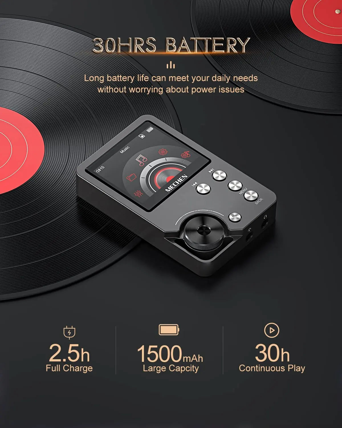 Mechen Portable Hi Fi Digital Audio Player Supports Lossless Dsd