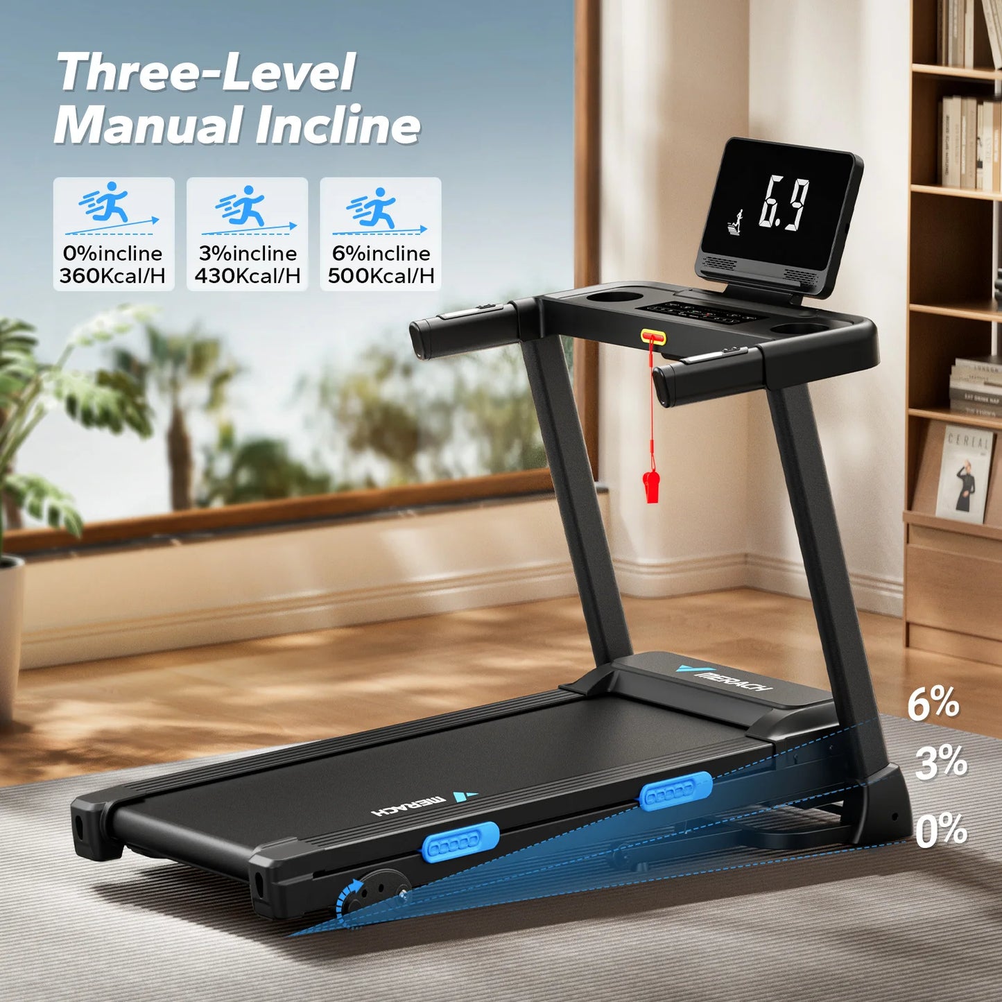 MERACH Foldable Treadmill T12 With Incline And Double Deck