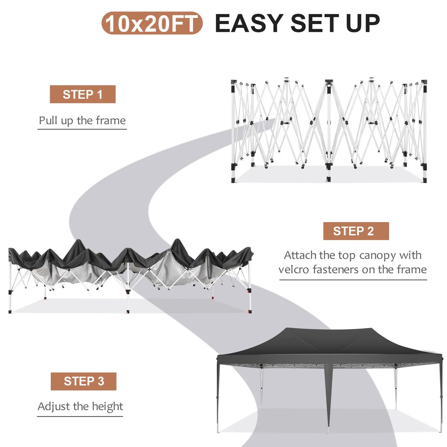 COBIZI 10x20ft Pop Up Canopy Gazebo With Sidewalls