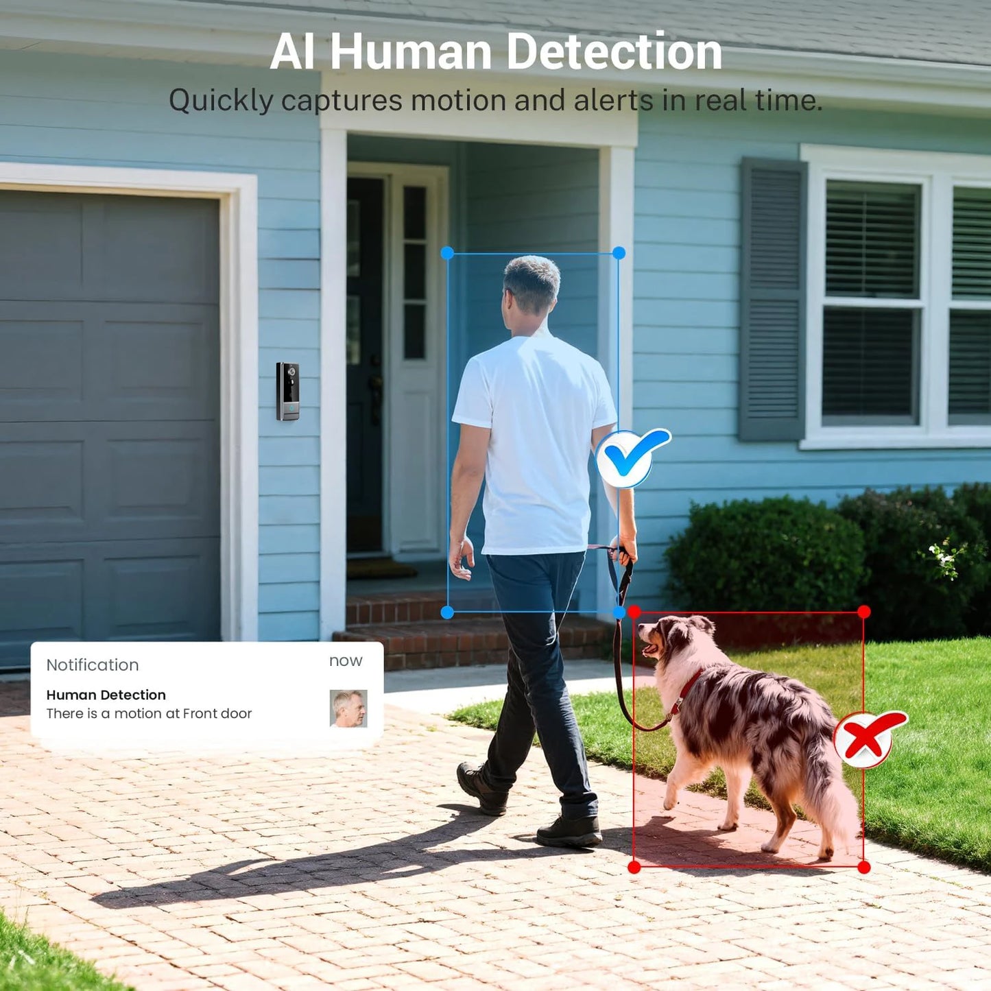 XBIBI Wireless Smart Video Doorbell With PIR Motion Detection