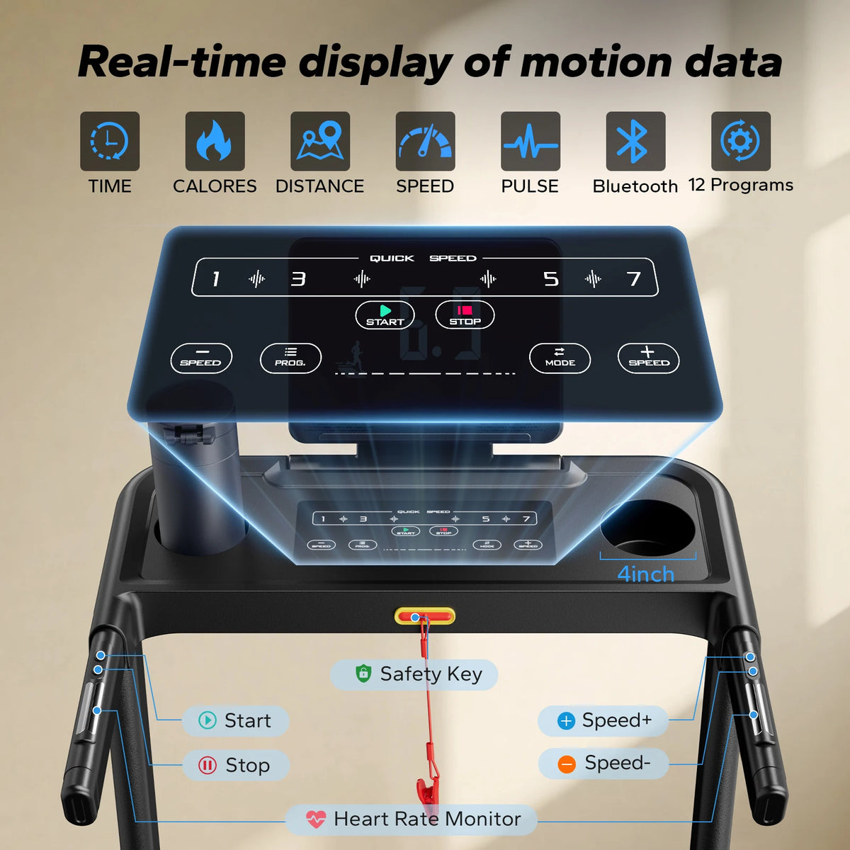 MERACH Foldable Treadmill T12 With Incline And Double Deck