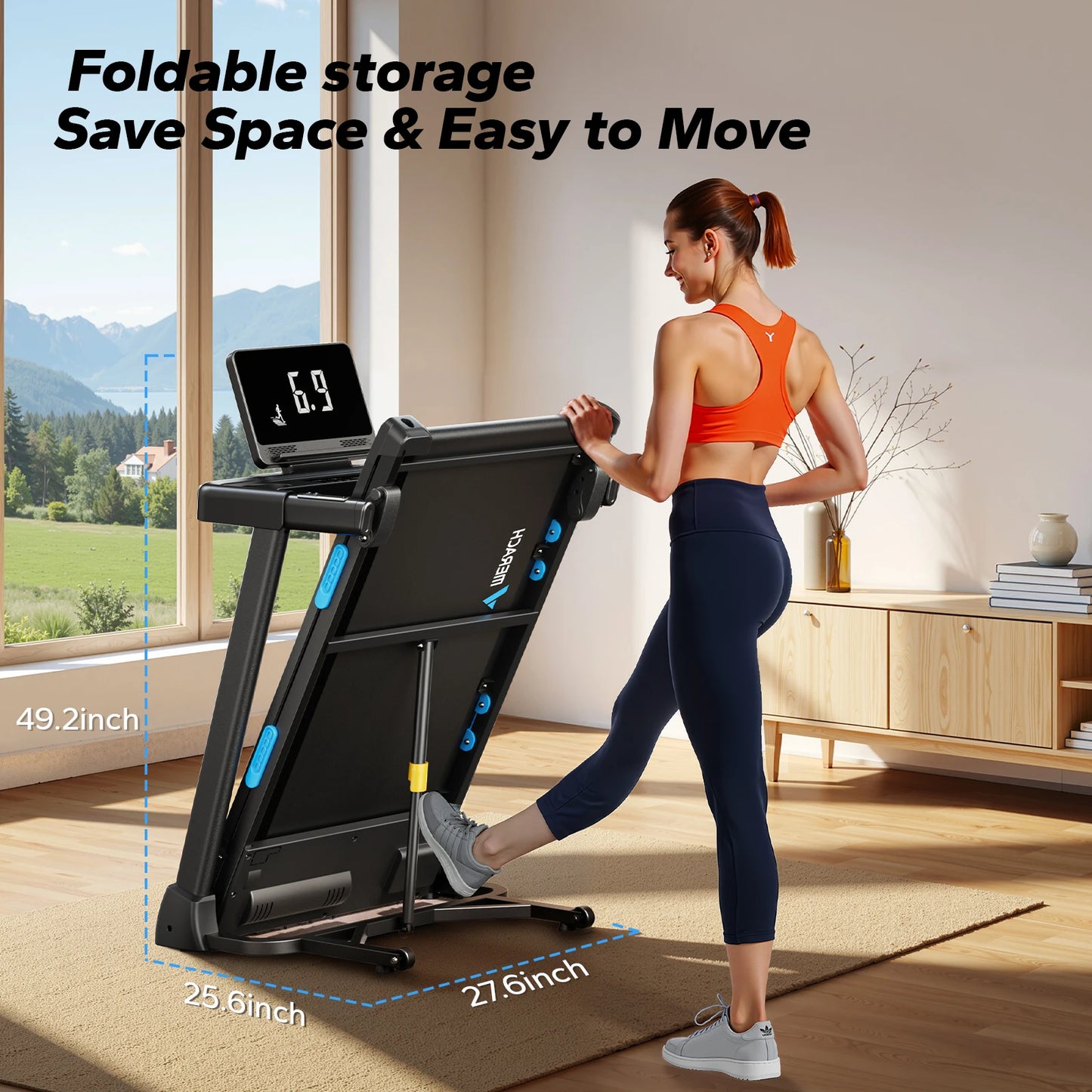 MERACH Foldable Treadmill T12 With Incline And Double Deck