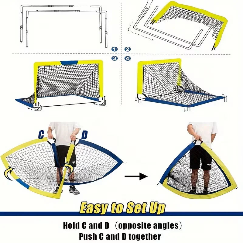 Portable Soccer Goals Two Pack For Backyard And Indoor Play