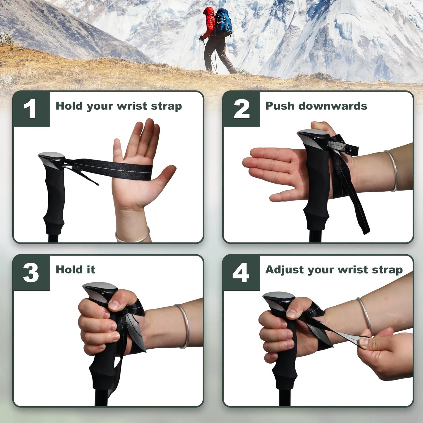 Ultralight 5-Section Folding Aluminum Trekking Pole for Hiking