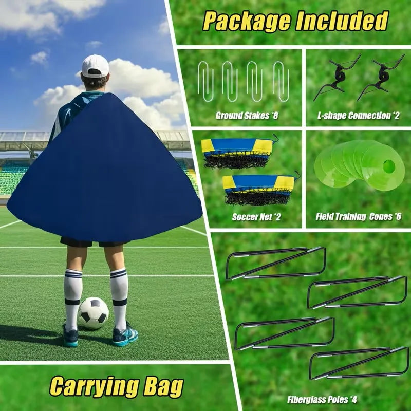 Portable Soccer Goals Two Pack For Backyard And Indoor Play
