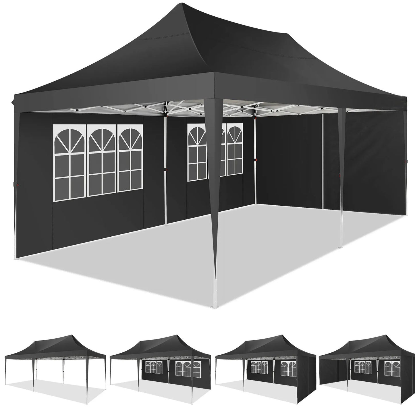 COBIZI 10x20ft Pop Up Canopy Gazebo With Sidewalls