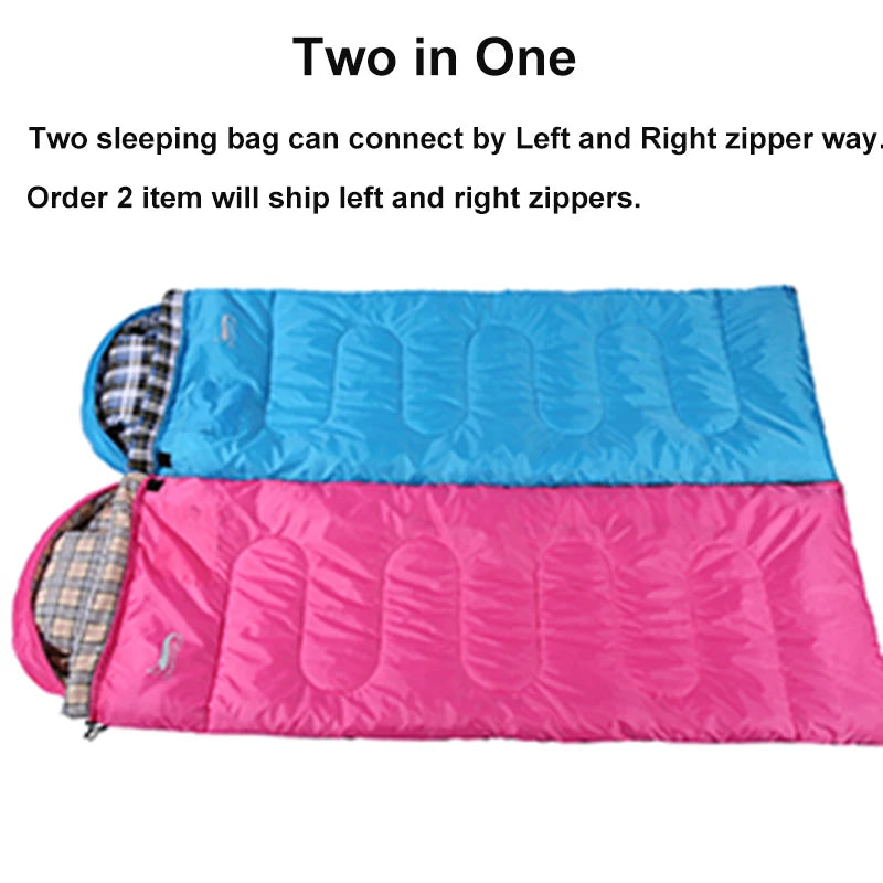 Desert&Fox Soft Flannel Sleeping Bag With Pillow For Winter Camping