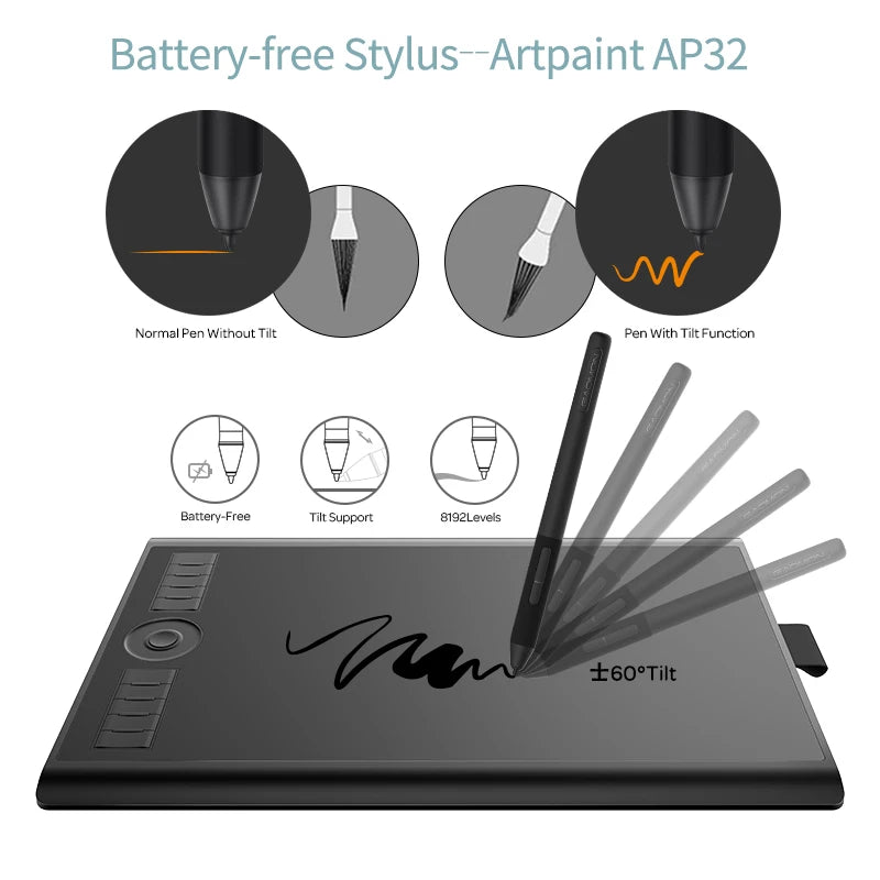 GAOMON M10K Pro Graphics Tablet For Drawing With Tilt