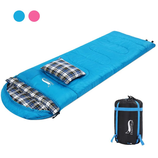Desert&Fox Soft Flannel Sleeping Bag With Pillow For Winter Camping