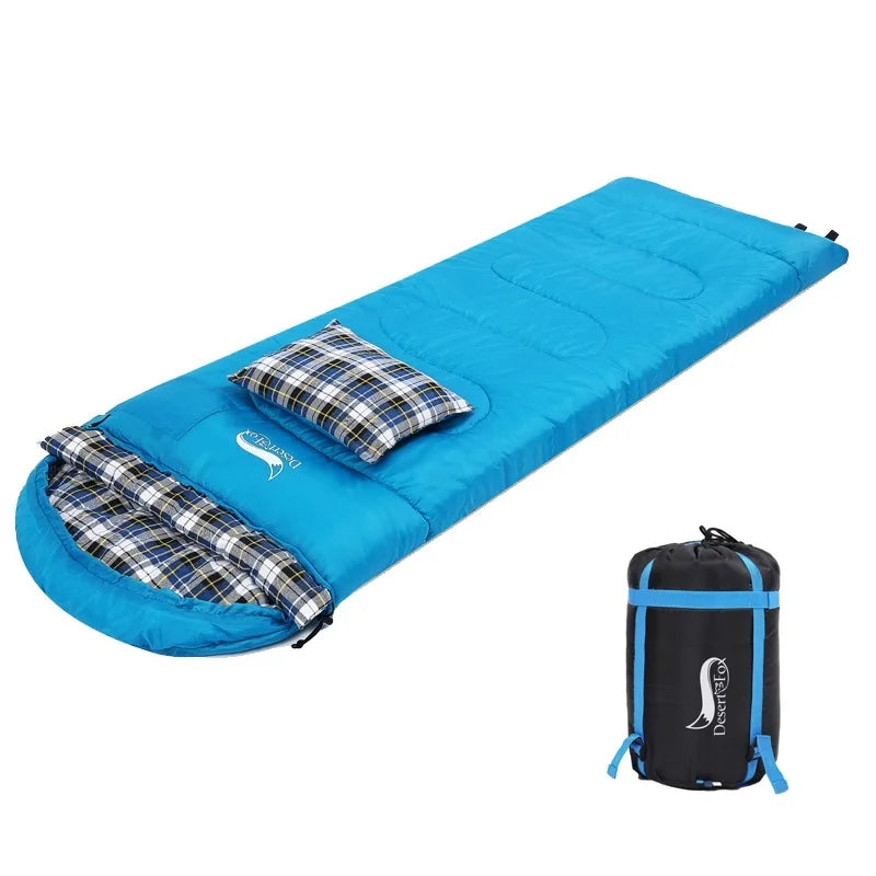 Desert&Fox Soft Flannel Sleeping Bag With Pillow For Winter Camping