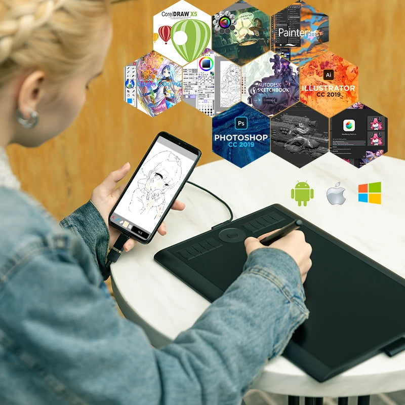 GAOMON M10K Pro Graphics Tablet For Drawing With Tilt
