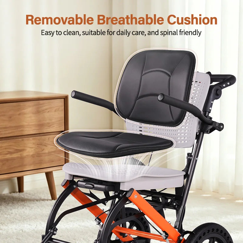 CvitalelPersd Premium Lightweight Transport Wheelchair for Seniors
