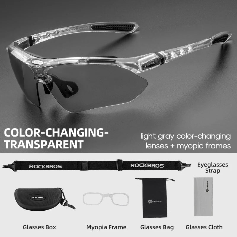 ROCKBROS Photochromic Cycling Glasses UV400 Sunglasses For Men Women