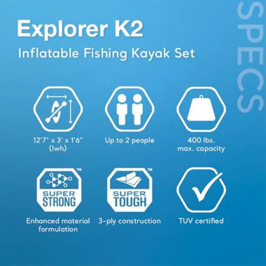 Excursion Pro K2 Inflatable Kayak Set With Deluxe Seat