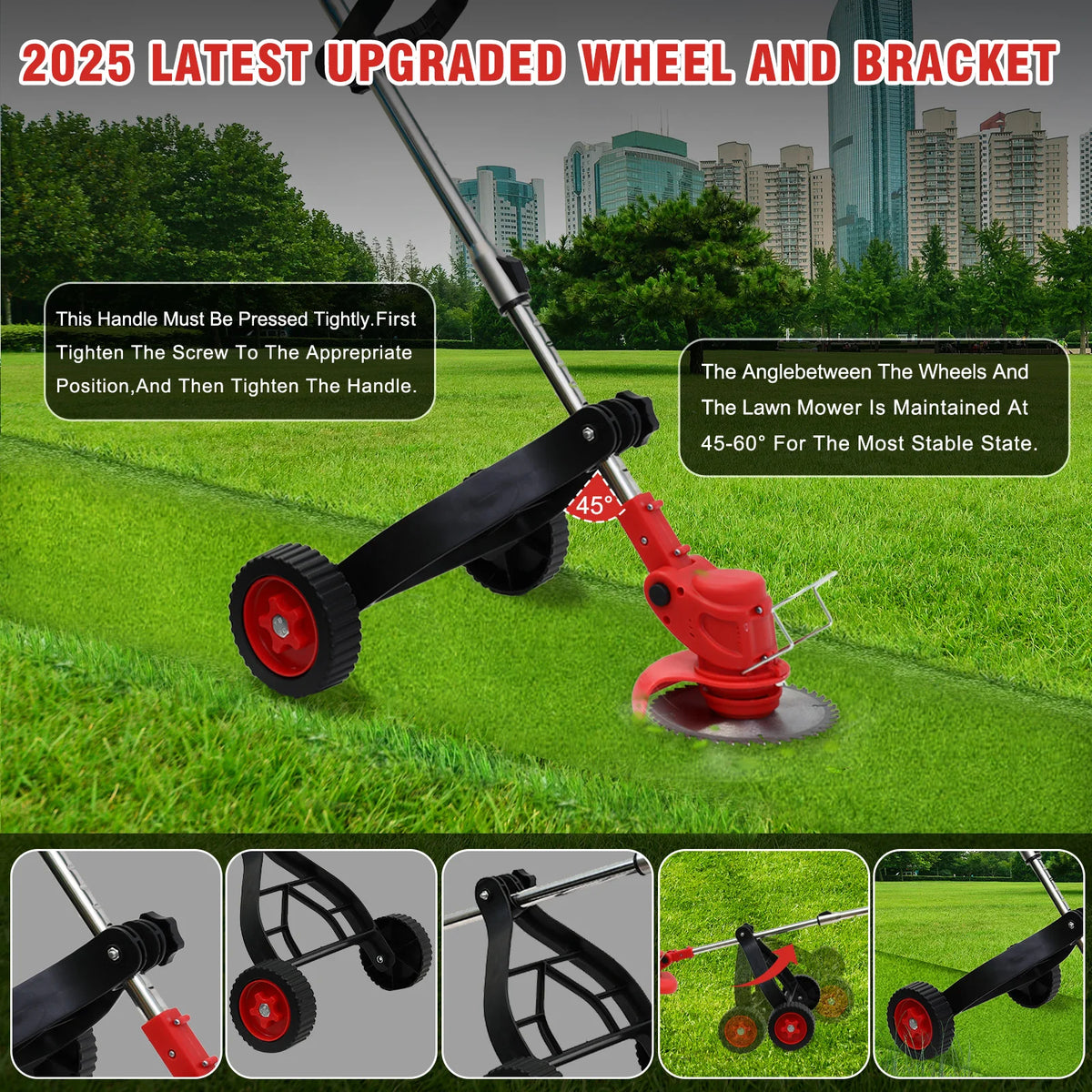 21V Cordless Weed Wacker 3 In 1 Trimmer With Wheels