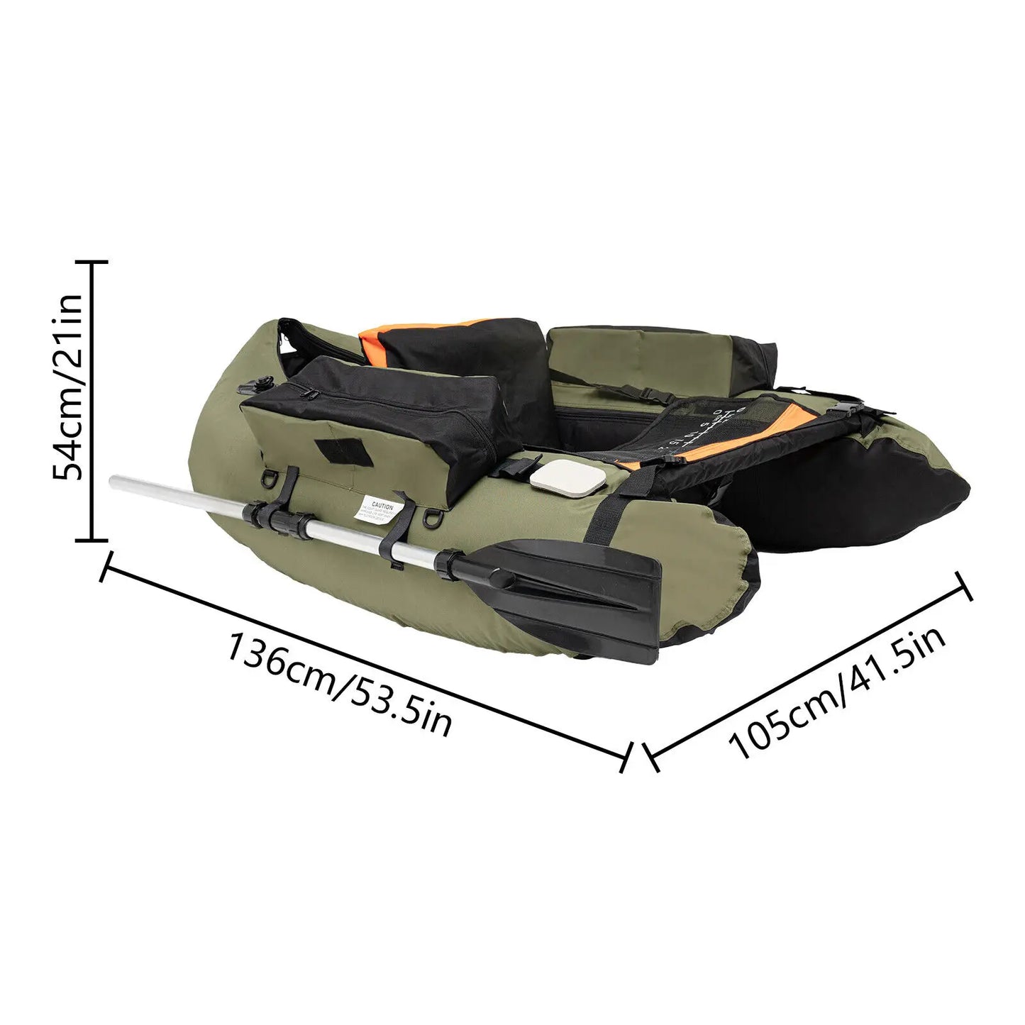 Outdoor Inflatable Fishing Boat With Adjustable Backrest 130kg Load
