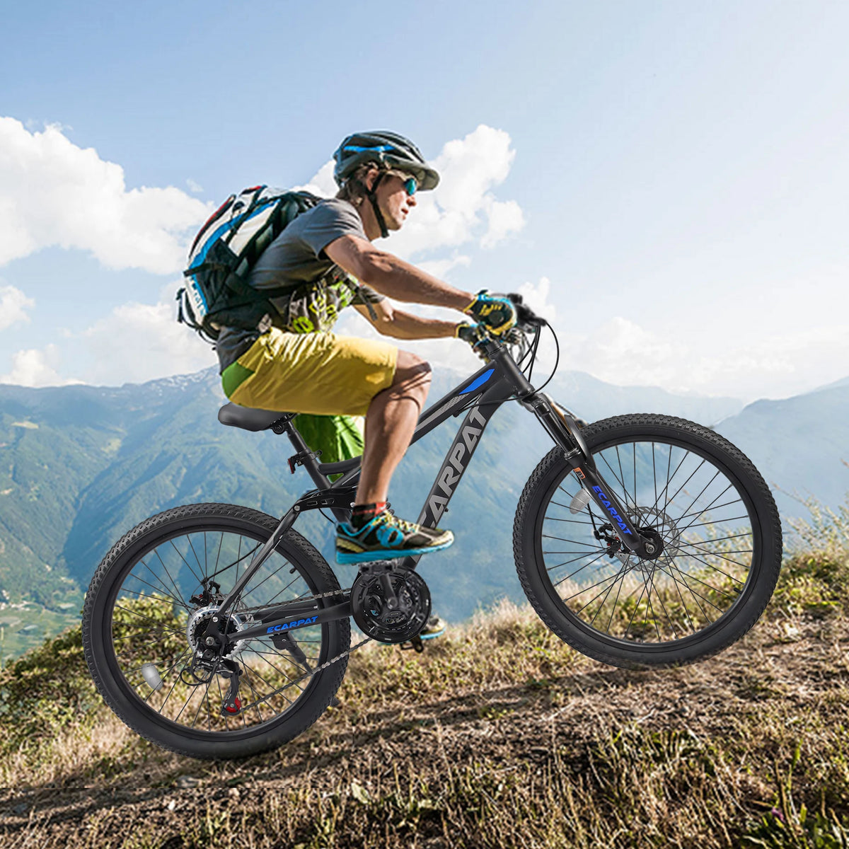 Ecarpat Dual Full Suspension Mountain Bike With 21Speed Disc Brakes