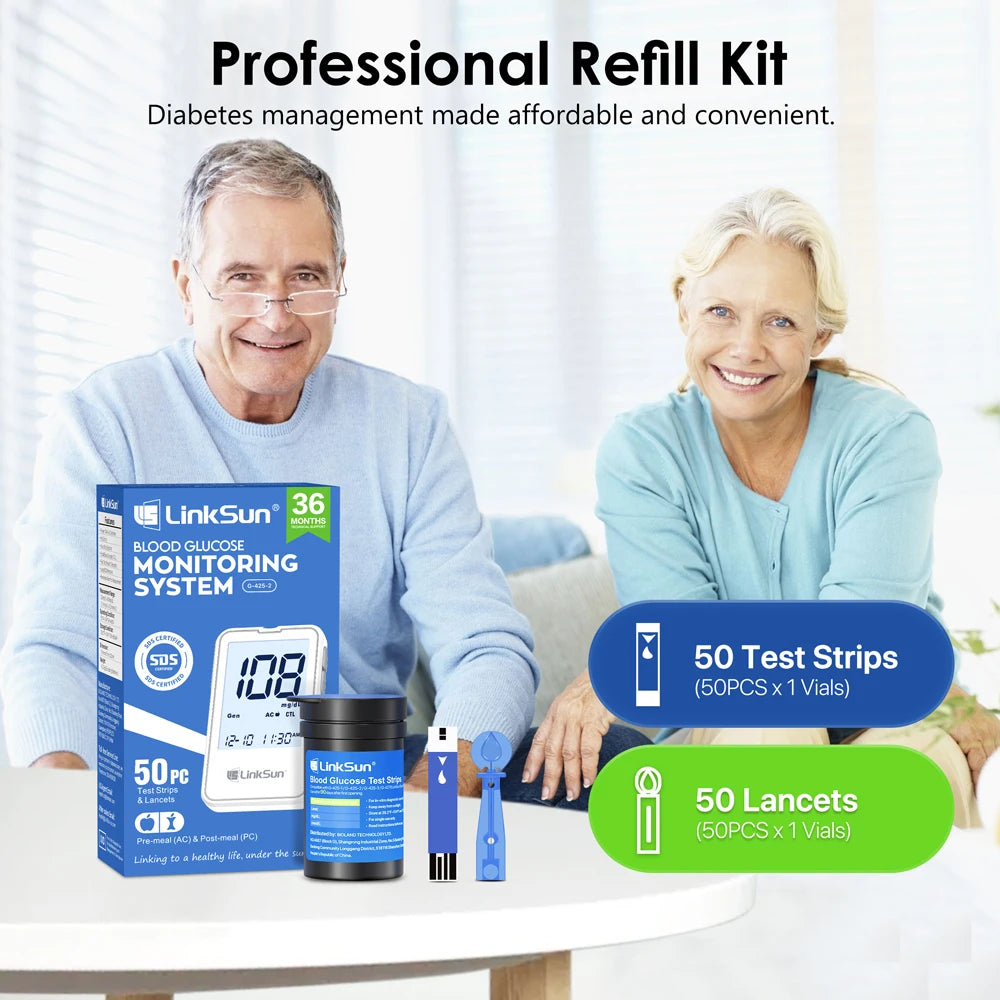Linksun Blood Glucose Meter G-425-3 Glucometer Complete Kit