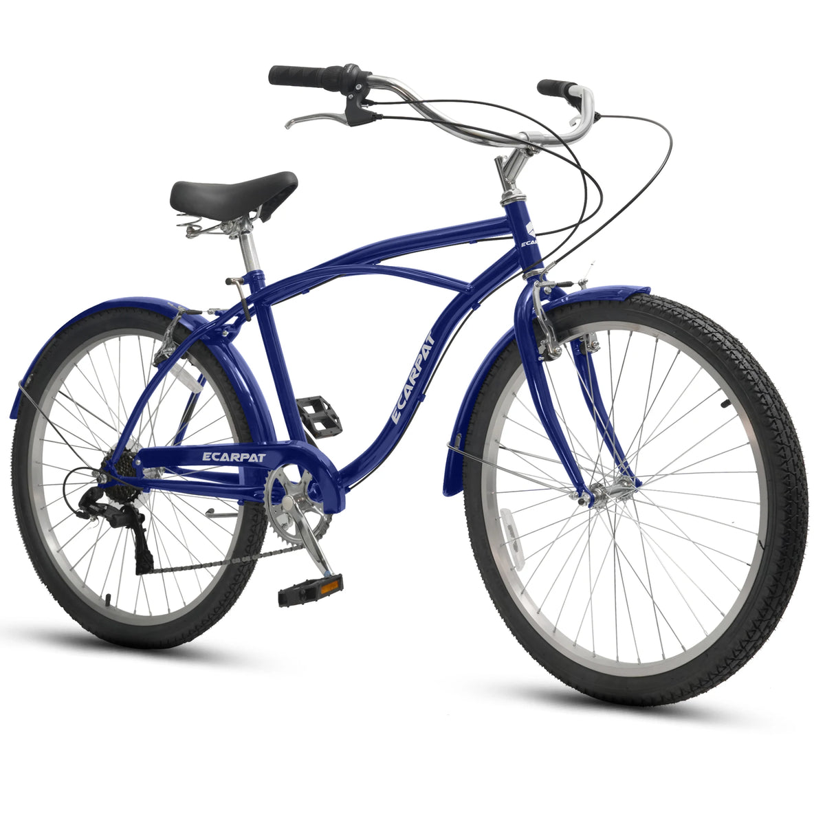 Ecarpat Cruiser Bike for Men and Women, 7-Speed Dual V-Brakes
