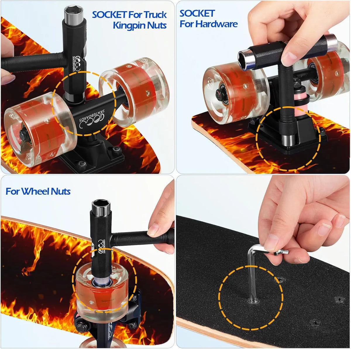 YTYIN Dual Dragon Skateboard With Flashing Wheels For All Ages