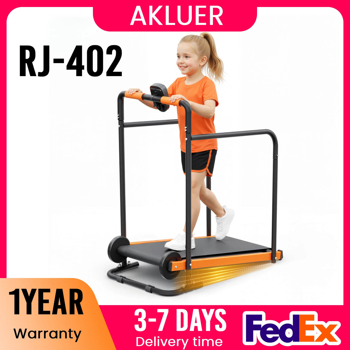 AKLUER Kids Walking Pad Treadmill Self Propelled Exercise Toy
