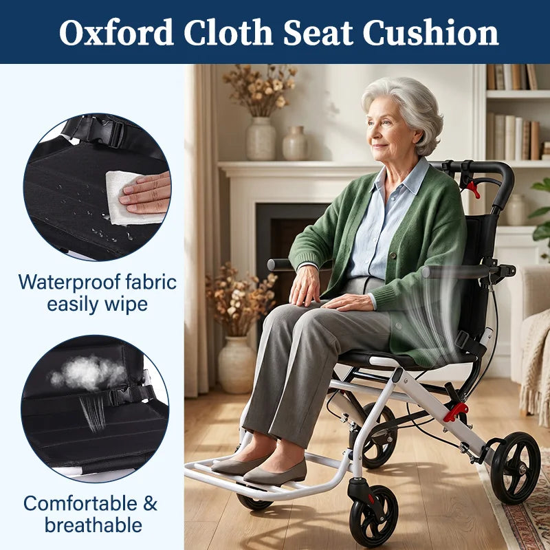 CvitalelPersd Lightweight Foldable Wheelchair for Adults and Seniors