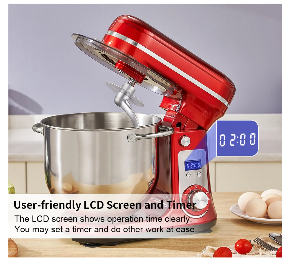 Biolomix 6 Speed Kitchen Stand Mixer Quiet Motor Electric Kneader