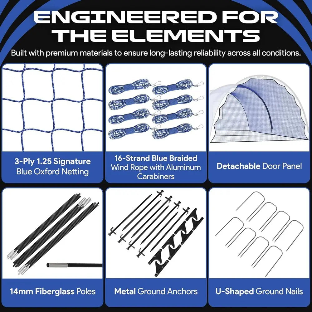 Portable Baseball Batting Cage With Easy Setup 3 Ply Net
