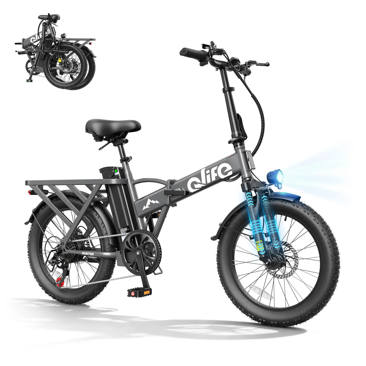 Qlife Hunter 1200W Fat Tire Foldable Electric Bike