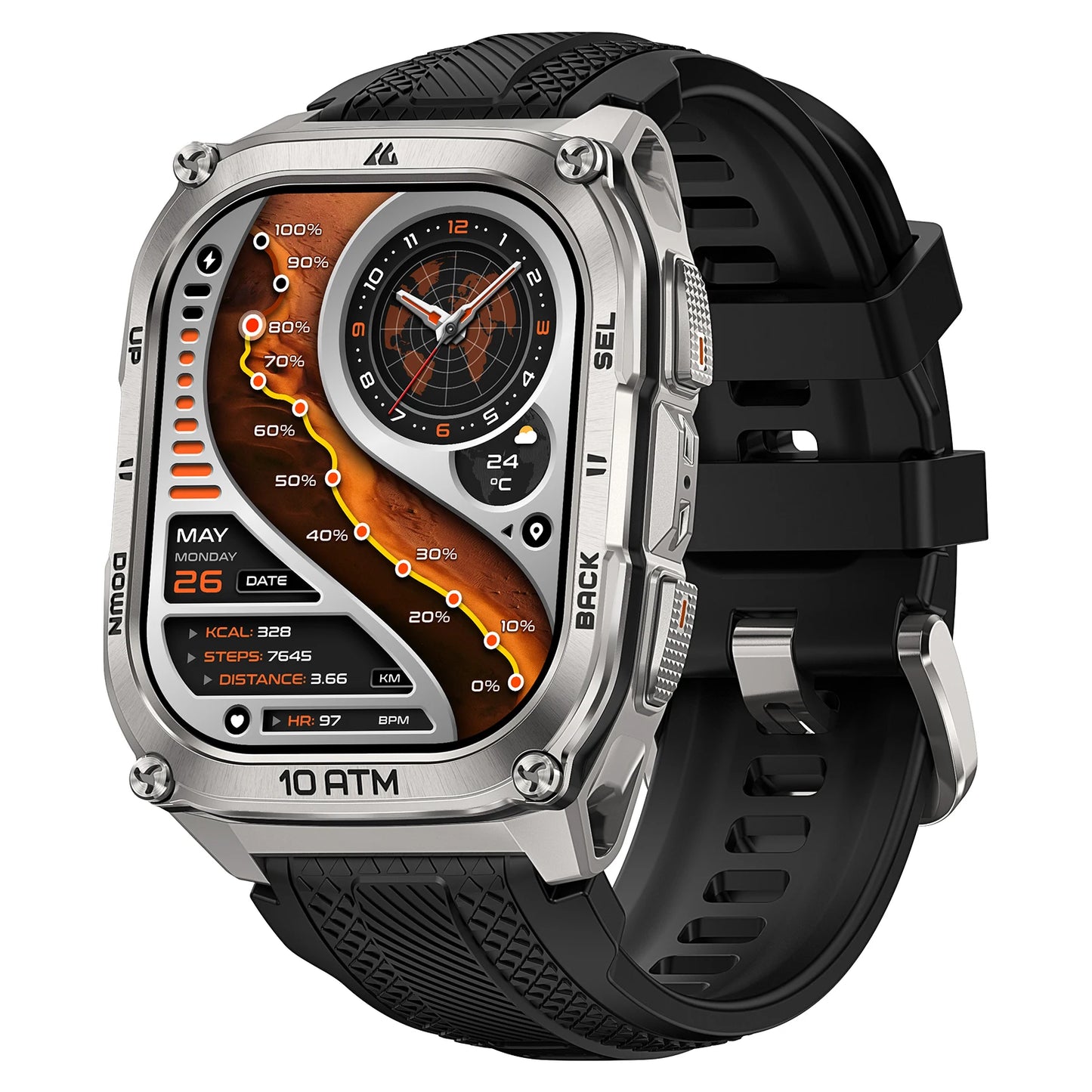 KOSPET Tank M4 Smart Watch GPS Offline Maps Health Monitor