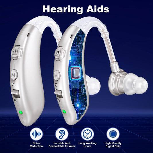 K&FCOPTEE Volume Adjustable Invisible Hearing Aids Rechargeable Portable