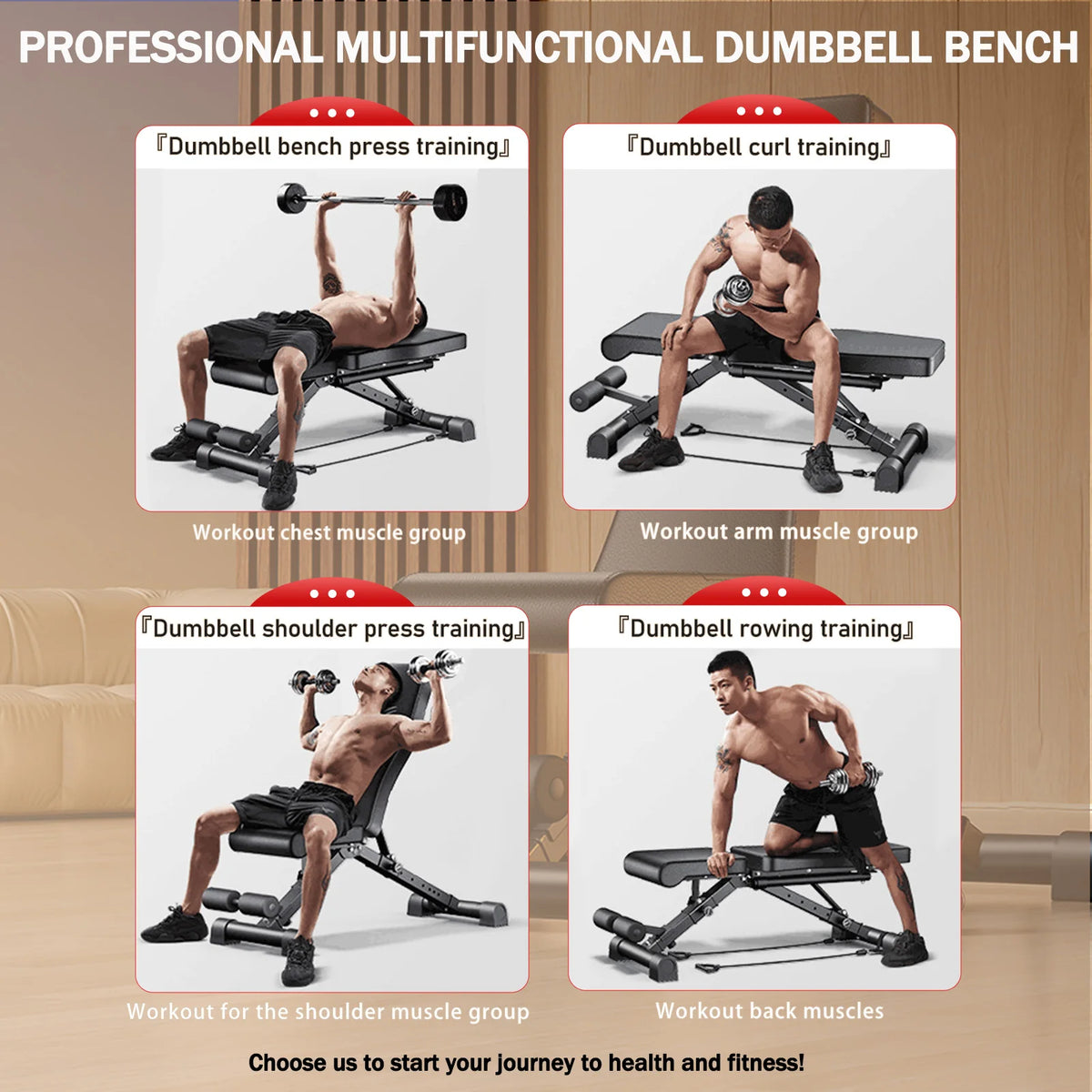 Foldable Weight Bench For Full Body Workout, Adjustable, 1000 Lbs Capacity