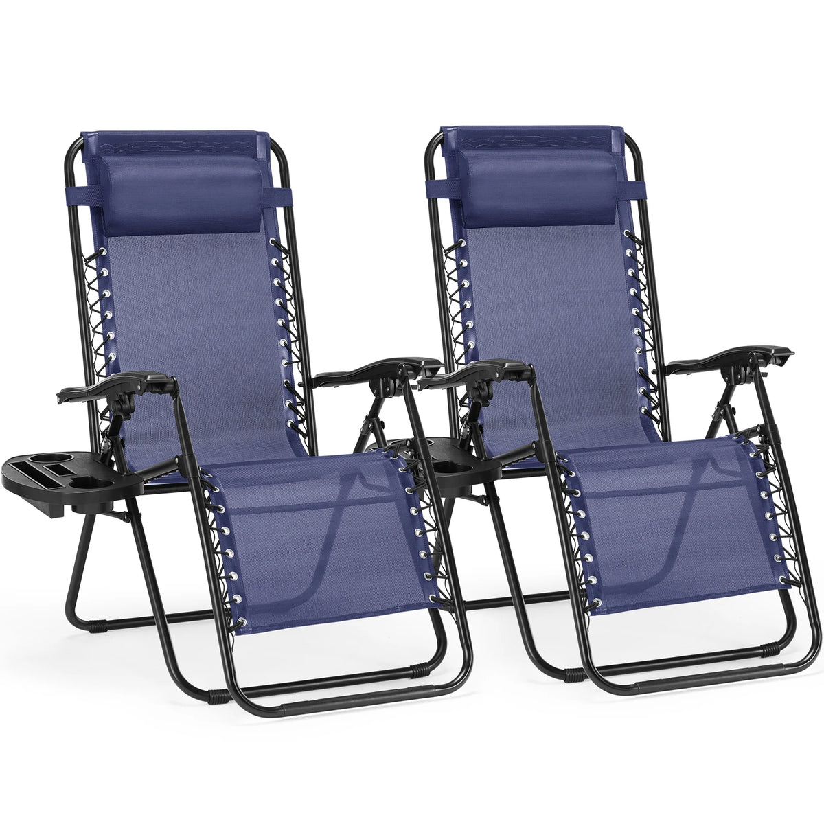 JHK Zero Gravity Portable Recliner With Cup Holder Outdoor Lounge